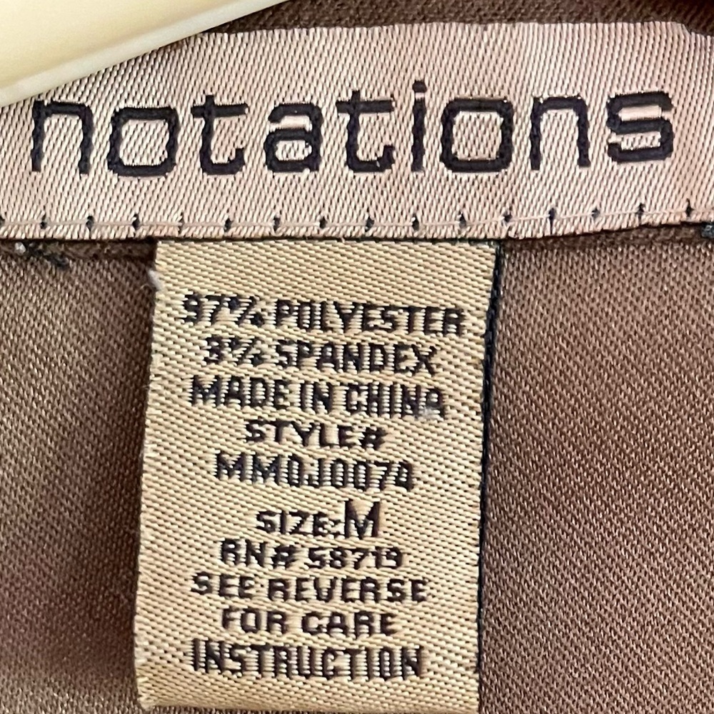 Notations Brown Blazer Size M Buttons Back Enhancements Faux Suede Classic Class - Picture 4 of 11